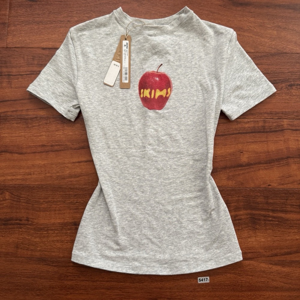 NWT Skims NYC Exclusive Cotton Jersey T-Shirt Grey Size XXS City Collab Limited